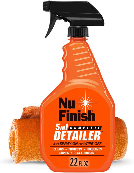 5-In-1 Complete Detailer Spray with Towel, Preserves and Protects Car Detailing, Includes 1 Microfiber Towel, 22 Oz Spray