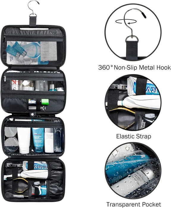 Hanging Toiletry Bag for Men and Women,  Travel Bag for Toiletries, Water-Resistant Shaving Bag for Men Travel, Toiletry Bags for Traveling, Large Travel Size Toiletry Organizer, Travel Case Kit Accessories