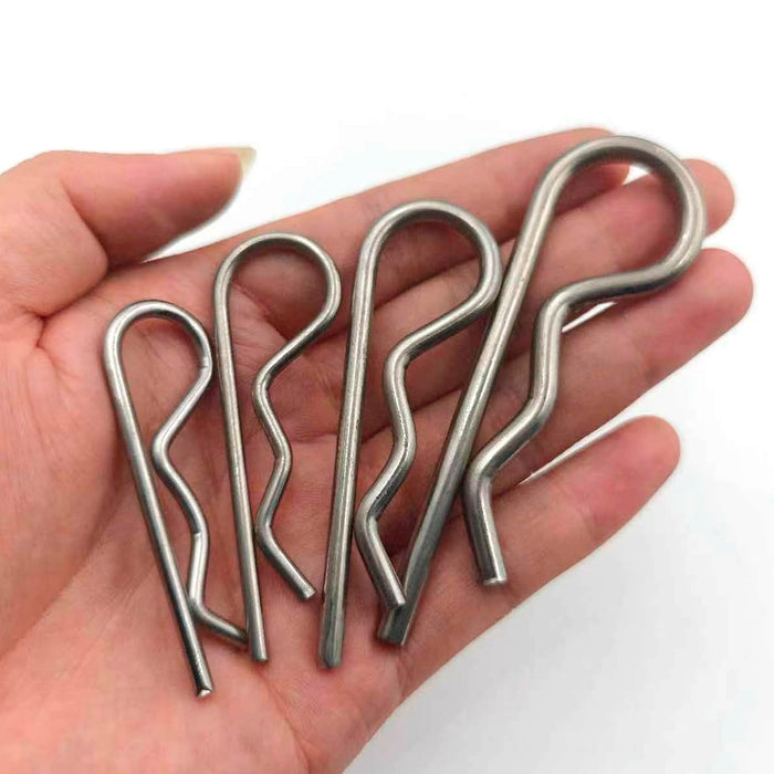 80 Pcs 6 Sizes Stainless Steel Hitch Pin Clip R Clips Retaining Pins Tractor Cotter Pin Hair Pin Assortment Spring Clip Retainer Pins Kit for Hitch Pin Lock System, Trucks, Engine Repair