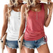 Womens Tank Tops, 2 Pack Summer Tank Tops for Women 2024, Sleeveless U Neck Loose Button Casual Henley Tops Shirts