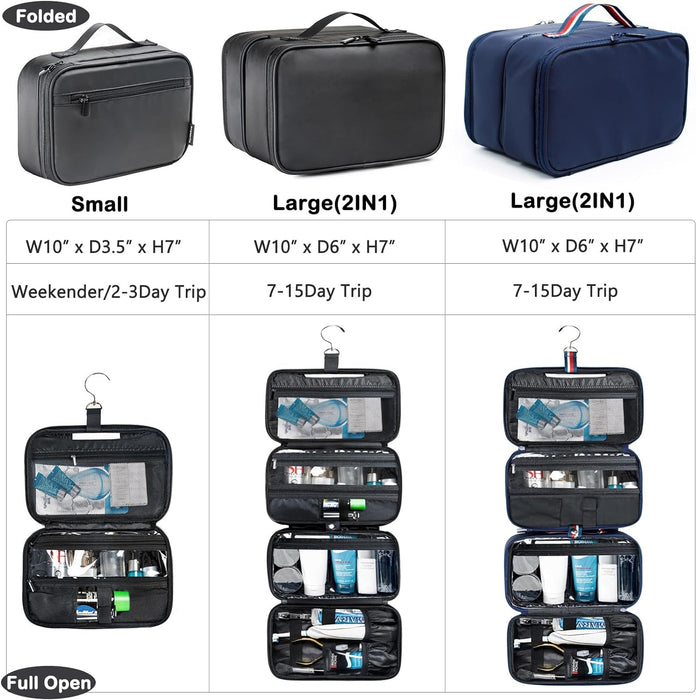 Hanging Toiletry Bag for Men and Women,  Travel Bag for Toiletries, Water-Resistant Shaving Bag for Men Travel, Toiletry Bags for Traveling, Large Travel Size Toiletry Organizer, Travel Case Kit Accessories