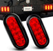 - TL-01 6" Oval Red LED Tail 2PCS W/Surface Mount Grommets Plugs IP65 Waterproof Stop Brake Turn Trailer Lights for RV Truck Jeep