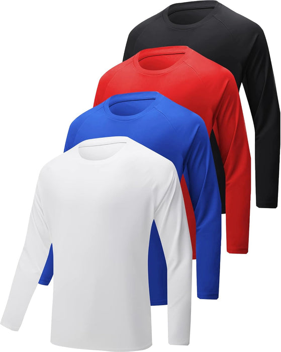 4-7 Pack Long Sleeve Shirts for Men Quick Dry Moisture Wicking Mens Long Sleeve Tee Shirts Workout T Shirts