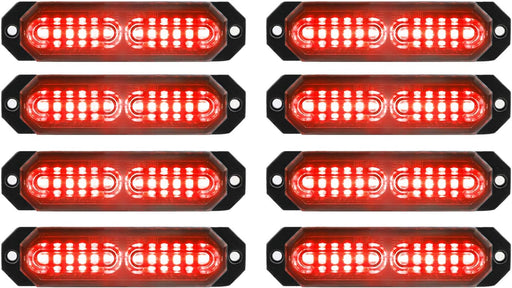 "Ultra Slim 12-LED Sync Feature Strobe Lights for Truck Car Vehicle - Emergency Beacon Hazard Warning Lights"