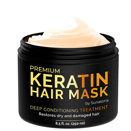 Deep Conditioning Hair Mask - Keratin Hair Treatment - Deep Conditioner for Dry Damaged Hair - Keratin Hair Mask - All Hair Types - Vitamin E, Omega 3, 9