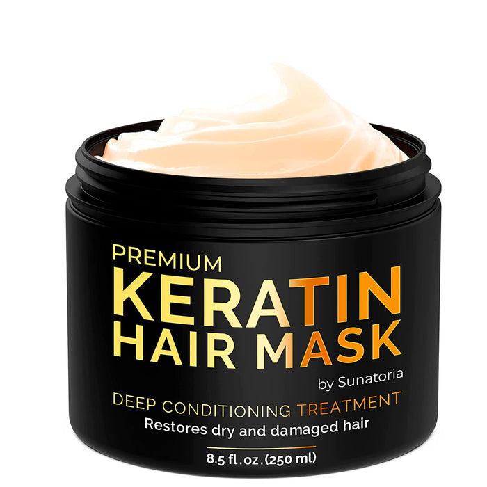 Deep Conditioning Hair Mask - Keratin Hair Treatment - Deep Conditioner for Dry Damaged Hair - Keratin Hair Mask - All Hair Types - Vitamin E, Omega 3, 9