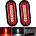 - TL-01 6" Oval Red LED Tail 2PCS W/Surface Mount Grommets Plugs IP65 Waterproof Stop Brake Turn Trailer Lights for RV Truck Jeep