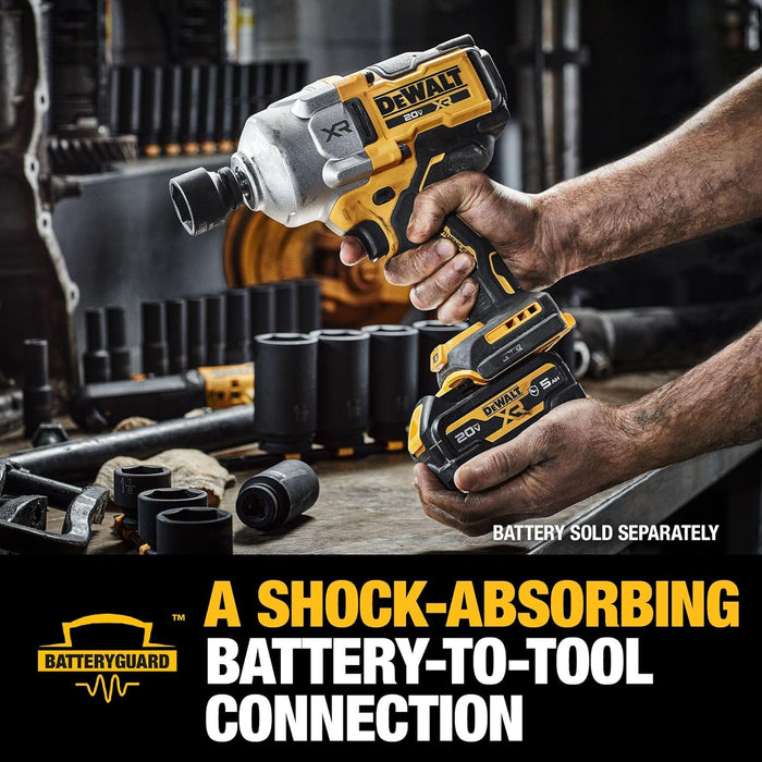 20V MAX Cordless Impact Wrench, 1/2" Hog Ring, High Torque, Brushless, Bare Tool Only (DCF961B)