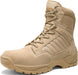 "Men's Military Tactical Side Zip Leather Combat Boots by "