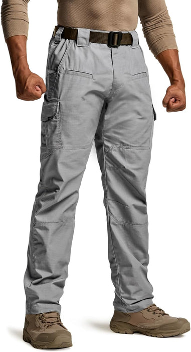 Men'S Tactical Pants, Water Resistant Ripstop Cargo Pants, Lightweight EDC Work Hiking Pants, Outdoor Apparel