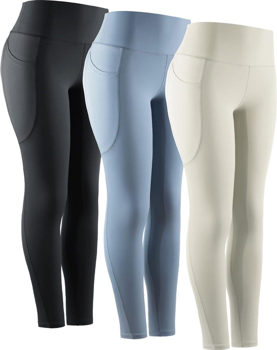 High Waist Running Workout Leggings for Yoga with Pockets