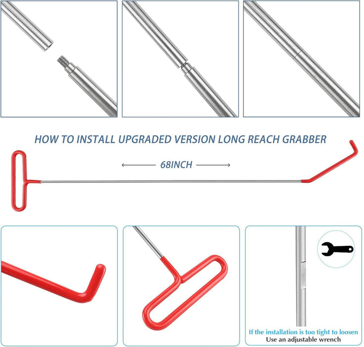 Stainless Steel Assorted 5Th Wheel Pin Puller, 68 Inches Pull Hook J-Hook