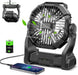 Portable Rechargeable Camping Fan for Tent, 10400Mah Battery Operated Outdoor Fan with Hanging Hook, LED Lantern, 270° Rotation, 10-Inch Small Quiet Personal Usb Cooling Fan for Travel