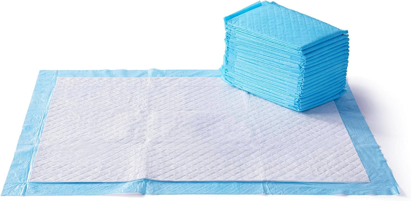 Dog and Puppy Pee Pads with 5-Layer Leak-Proof Design and Quick-Dry Surface for Potty Training, Standard Absorbency, X-Large, 28 X 34 Inch - Pack of 60, Blue & White