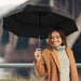 Windproof Travel Umbrellas for Rain - Easy Auto Open Close, Durable & Compact Umbrella, Strong Fiberglass Frame, Waterproof Canopy - Backpack, Purse, Portable Umbrella for Travel