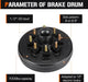 8 on 6.5" Bolt Circle Hub Drum Kits W/ 12" X 2" Left and Right Electric Brake for 7,000Lbs Trailer Axle,Cone Bearing