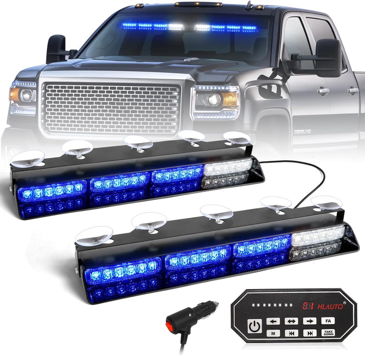 "Emergency Dash Strobe Lights: 2X16.8 Inch Amber White Security Light Bar with Controller"