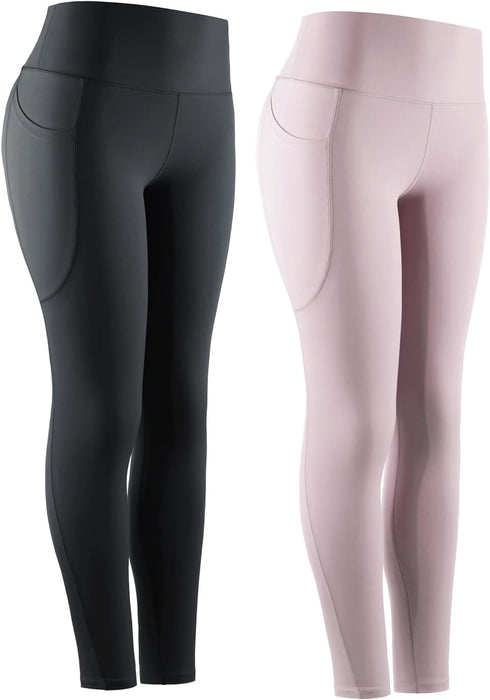 High Waist Running Workout Leggings for Yoga with Pockets