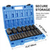 19Pcs 1/2" Impact Socket Set, 6-Point Deep Socket, Cr-V Steel, 3/8 Inch - 1-1/2 Inch