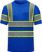 High Visibility Shirts Quick Dry Safety T Shirts with Reflective Strips and Pocket Short Sleeve Mesh Hi Vis Construction Work Class 2 Shirt for Men/Women Black Bottom Lime,Medium