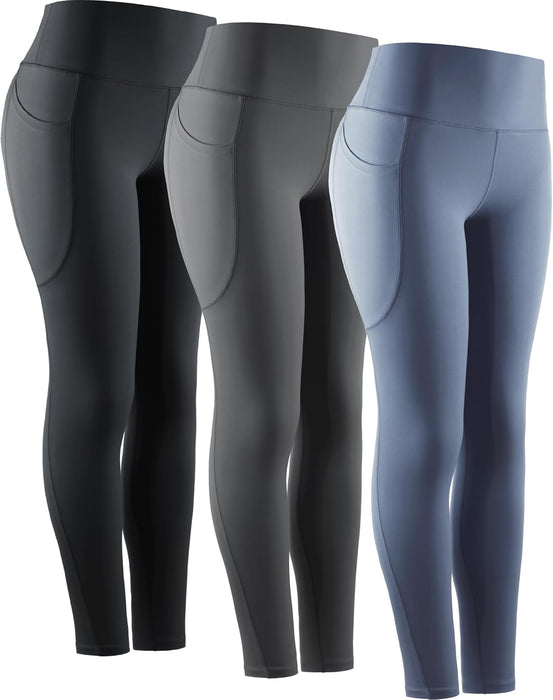 High Waist Running Workout Leggings for Yoga with Pockets