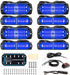 "Ultra Slim LED Emergency Strobe Lights - 8-Pcs Sync Feature for Trucks, Vehicles, Construction - Amber/White"