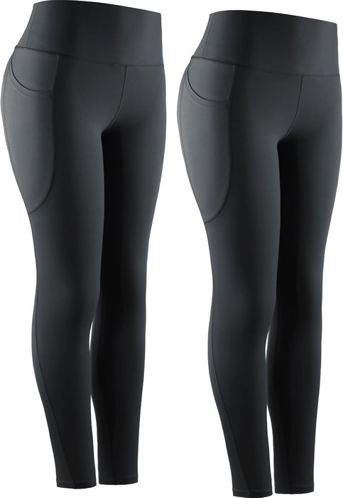 High Waist Running Workout Leggings for Yoga with Pockets