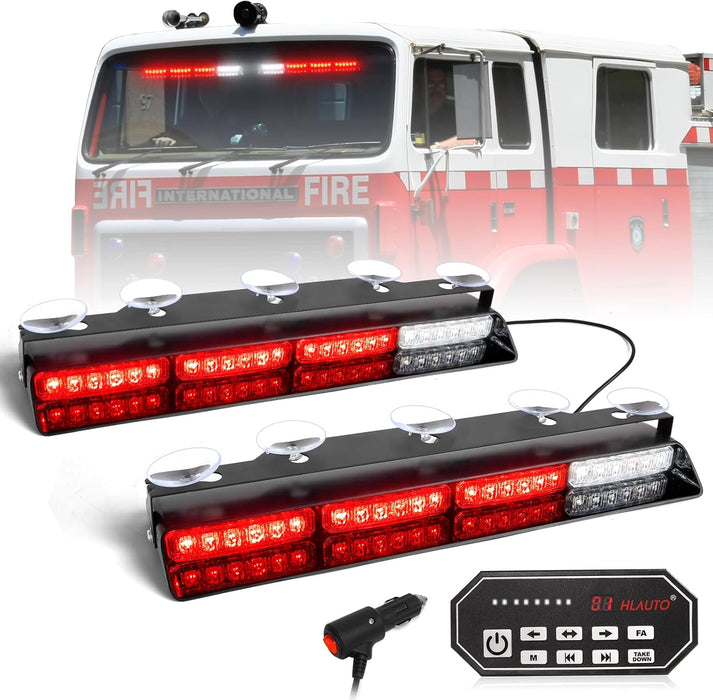 "Emergency Dash Strobe Lights: 2X16.8 Inch Amber White Security Light Bar with Controller"