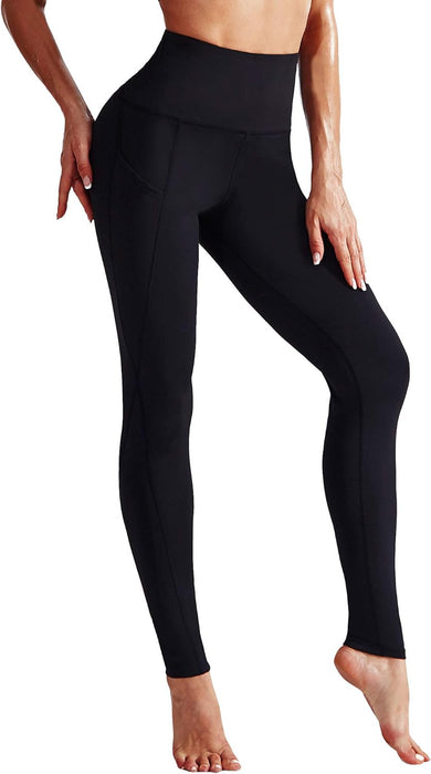 High Waist Running Workout Leggings for Yoga with Pockets