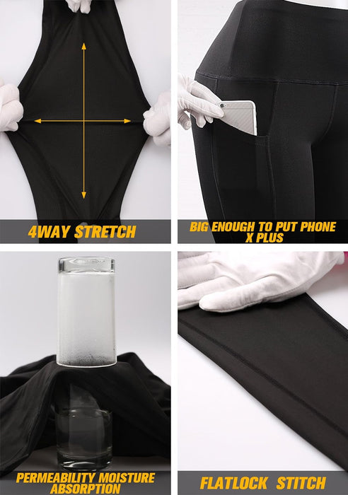 High Waist Running Workout Leggings for Yoga with Pockets