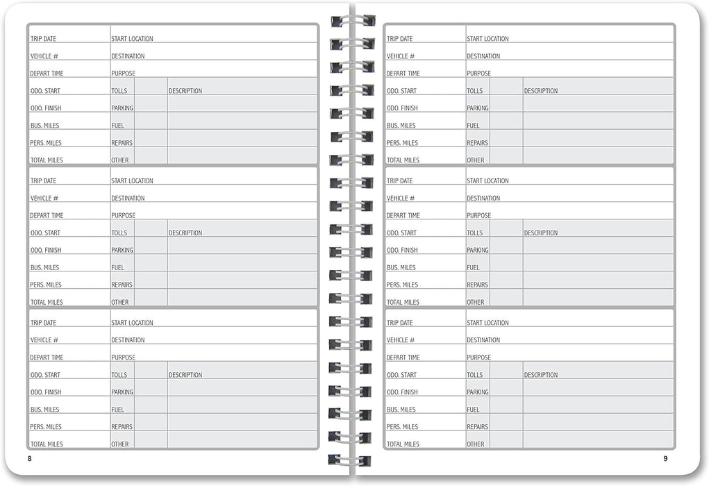 Mileage Log Book/Auto Mileage Expense Record Notebook for Taxes - 126 Pages - 5" X 7" Wire-O (Log-126-57Cw-A(Mileage))