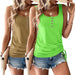 Womens Tank Tops, 2 Pack Summer Tank Tops for Women 2024, Sleeveless U Neck Loose Button Casual Henley Tops Shirts