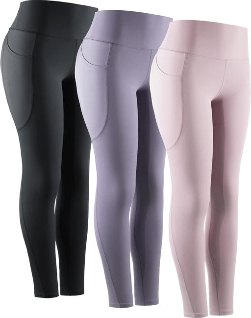 High Waist Running Workout Leggings for Yoga with Pockets