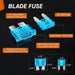 Blade Jcase Car Fuse Assortment Kit 5A 7.5A 10A 15A 20A 25A 30A Standard Mini Fuses 20A 30A 40A 50A 60A Low Tall STD Profile Fuses for Car Truck, 2 Years Warranty, 250PCS Fuses + Box Fuses