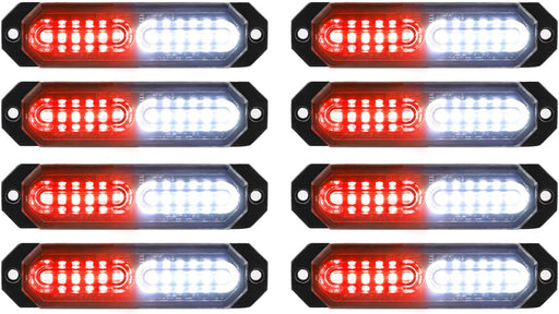 "Ultra Slim 12-LED Sync Feature Strobe Lights for Truck Car Vehicle - Emergency Beacon Hazard Warning Lights"