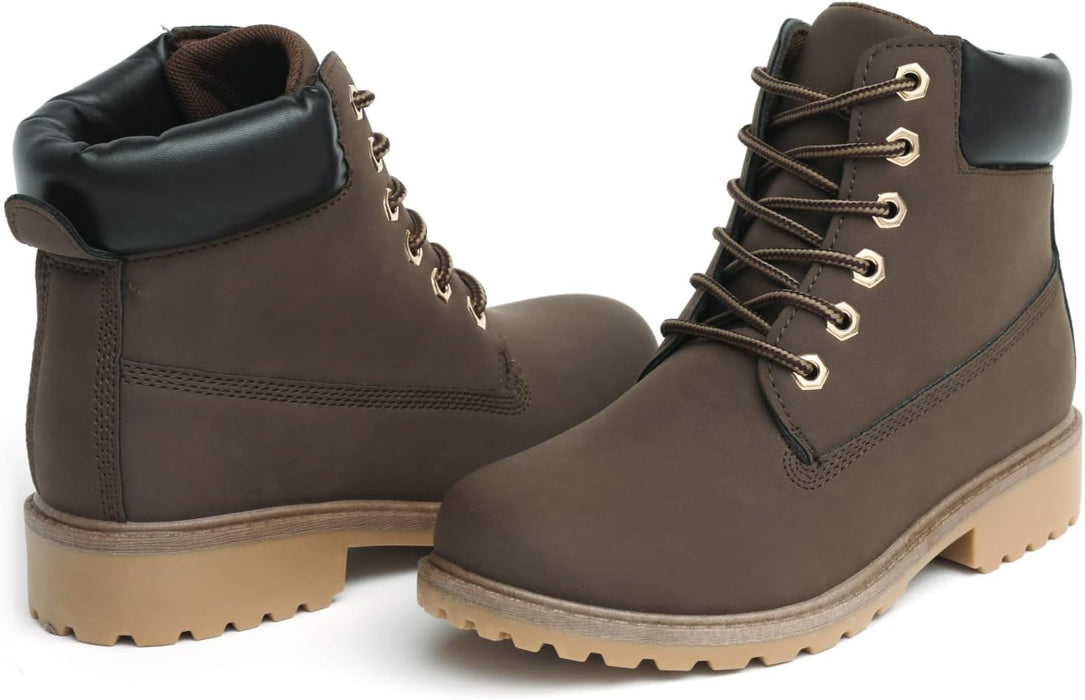 "Waterproof Women's Lace-Up Combat Boots for Comfortable Outdoor Work"