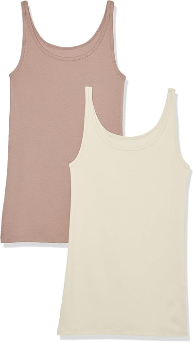 Women'S Slim-Fit Thin Strap Tank Top, Pack of 2