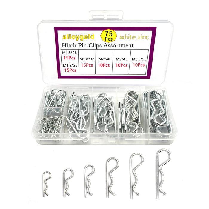 80 Pcs 6 Sizes Stainless Steel Hitch Pin Clip R Clips Retaining Pins Tractor Cotter Pin Hair Pin Assortment Spring Clip Retainer Pins Kit for Hitch Pin Lock System, Trucks, Engine Repair