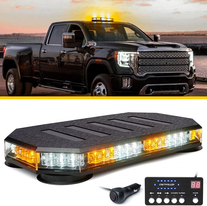 "Patented  42 LED Roof Top Strobe Beacon Light Bar - Ultimate Hazard Warning Emergency Flashing Lights for Construction Vehicles and More!"