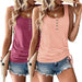 Womens Tank Tops, 2 Pack Summer Tank Tops for Women 2024, Sleeveless U Neck Loose Button Casual Henley Tops Shirts