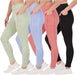 4-Pack: Women'S Full Length Fitted Athletic Yoga Performance Leggings with Pockets (Available in plus Size)