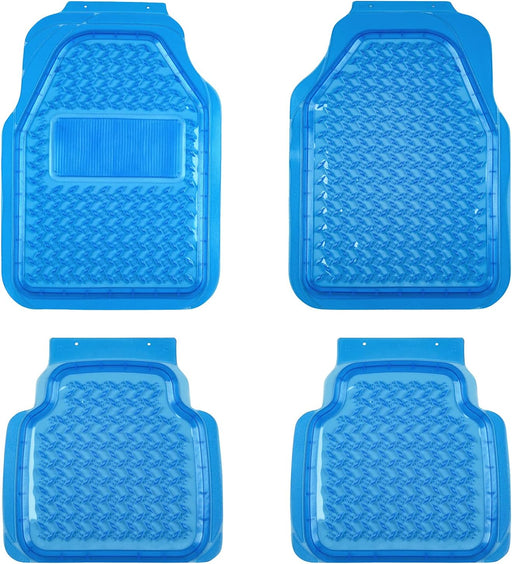 All Weather Transparent Set of 4Pcs Universal Fit Car Floor Mats Fit for Sedans, Suvs, Trucks, Vans (Blue)