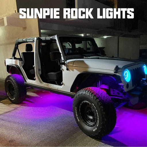 6 Pods RGBW LED Rock Lights for Trucks, Music Mode, 20 Colors Changing Modes with APP& Remote Control Neon LED Light Kit for off Road Trucks SUV Car ATV UTV