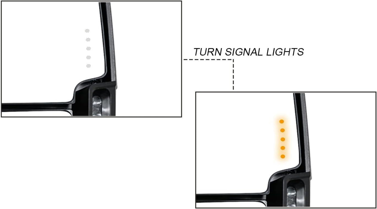 Towing Mirrors Compatible with Ford 2004 2005 2006 2007 2008 2009 2010 2011 2012 2013 14 F150 with Power Heated LED Signal and Puddle Light Trailer Tow Mirrors Pair Set Pickup Truck Chrome