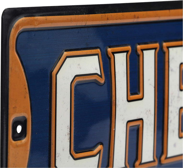 Chevy Trucks Embossed Metal Street Sign - Vintage Chevrolet Sign for Garage or Man Cave