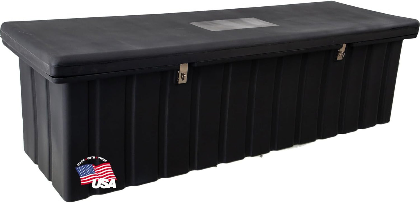 Buyers Products 1712240 Black Poly All-Purpose Chest, 44 X 17.5 X 19 Inch, 6.3 Cu. Ft, Polymer Truck Tool Box, Made in the USA, Contractor Toolbox for Storage and Organization, Durable Job Box