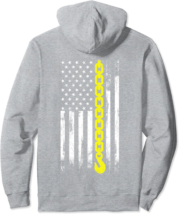 Tow Truck Driver Thin Yellow Line USA Flag Gift Towing Dad Pullover Hoodie