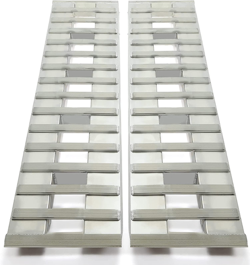 80" X 15" X 2.3" Ramps Aluminum 6000 LBS Silver Truck Trailer Hook End Knife Foot 1 Pair 2 Ramps