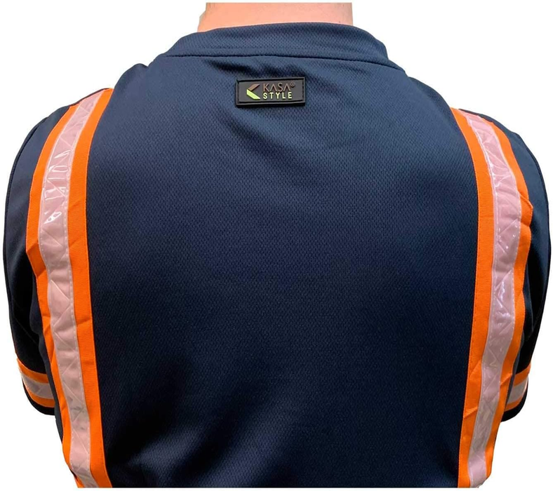 Reflective Safety Work Shirts for Men - High Visibility Short Sleeve T Shirts ANSI Class 3 Gear with Reflective Tape