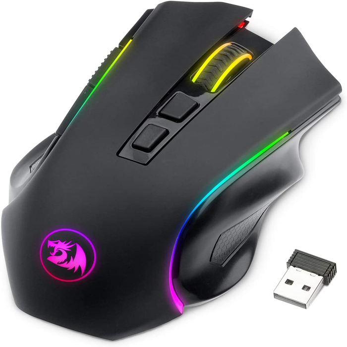 M602 RGB Wired Gaming Mouse RGB Spectrum Backlit Ergonomic Mouse Griffin Programmable with 7 Backlight Modes up to 7200 DPI for Windows PC Gamers (Black)